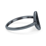 Flowers Ring Oxidized Band Solid 925 Sterling Silver Thumb Ring (11mm)