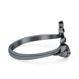 Bird & Branch Oxidized Band Solid 925 Sterling Silver Thumb Ring (20mm)