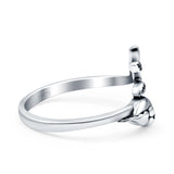 Bird & Branch Oxidized Band Solid 925 Sterling Silver Thumb Ring (20mm)