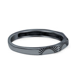 Oxidized Sunset Band Ring Solid 925 Sterling Silver Thumb Ring (2.5mm)