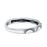 Oxidized Sunset Band Ring Solid 925 Sterling Silver Thumb Ring (2.5mm)