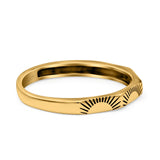 Oxidized Sunset Band Ring Solid 925 Sterling Silver Thumb Ring (2.5mm)