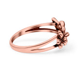Hummingbird Ring Oxidized Band Solid 925 Sterling Silver Thumb Ring (9mm)