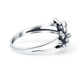Hummingbird Ring Oxidized Band Solid 925 Sterling Silver Thumb Ring (9mm)