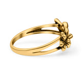 Hummingbird Ring Oxidized Band Solid 925 Sterling Silver Thumb Ring (9mm)