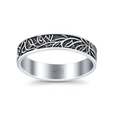 Tree Branches Ring Oxidized Band Solid 925 Sterling Silver Thumb Ring (4.5mm)