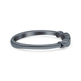 Fish Ring Oxidized Band Solid 925 Sterling Silver Thumb Ring (3mm)