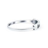 Christmas Trees Ring Oxidized Band Solid 925 Sterling Silver Thumb Ring (3mm)