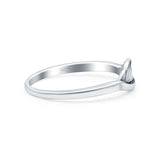Wing Ring Oxidized Band Solid 925 Sterling Silver Thumb Ring (5mm)
