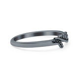 Wing Ring Oxidized Band Solid 925 Sterling Silver Thumb Ring (5mm)