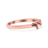 Wing Ring Oxidized Band Solid 925 Sterling Silver Thumb Ring (5mm)