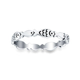 Fish Ring Oxidized Band Solid 925 Sterling Silver Thumb Ring (3mm)