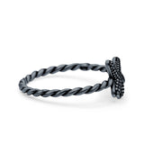 Starfish Band Oxidized Ring Solid 925 Sterling Silver Thumb Ring (8mm)