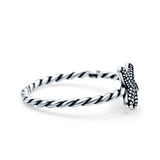 Starfish Band Oxidized Ring Solid 925 Sterling Silver Thumb Ring (8mm)