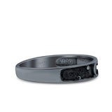Moon & Stars Band Oxidized Band Solid 925 Sterling Silver Thumb Ring (4mm)