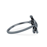 Sun Ring Oxidized Band Solid 925 Sterling Silver Thumb Ring (13mm)