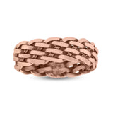 Braided Rounded Weave Knot Innovative Fashion Oxidized Band Solid 925 Sterling Silver Thumb Ring (6mm)