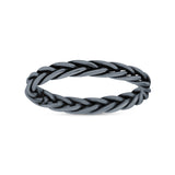 Braided Dainty Criss Cross Celtic Trending Oxidized Ring Band Solid 925 Sterling Silver Thumb Ring (2.7mm)