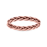 Braided Dainty Criss Cross Celtic Trending Oxidized Ring Band Solid 925 Sterling Silver Thumb Ring (2.7mm)