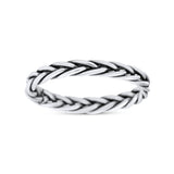 Braided Dainty Criss Cross Celtic Trending Oxidized Ring Band Solid 925 Sterling Silver Thumb Ring (2.7mm)