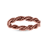 Iconic Braided Double Twisted Rope Engraved Fascinating Oxidized Ring Band Solid 925 Sterling Silver Thumb Ring (3.5mm)