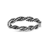 Iconic Braided Double Twisted Rope Engraved Fascinating Oxidized Ring Band Solid 925 Sterling Silver Thumb Ring (3.5mm)