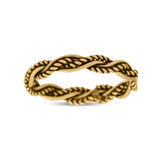 Iconic Braided Double Twisted Rope Engraved Fascinating Oxidized Ring Band Solid 925 Sterling Silver Thumb Ring (3.5mm)