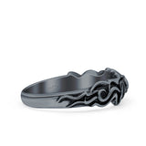 Octopus Ring Oxidized Band Solid 925 Sterling Silver Thumb Ring (6mm)