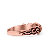 Octopus Ring Oxidized Band Solid 925 Sterling Silver Thumb Ring (6mm)