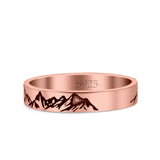 Mountain Ring Oxidized Band Solid 925 Sterling Silver Thumb Ring (3.5mm)