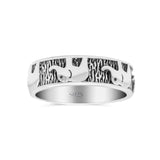 Elephant Filigree Animal Spinner Stylish Oxidized Band Thumb Ring (5.6mm)