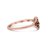 Feather Or Leaf Designer Dotted Oxidized Band Thumb Ring