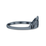 Iconic Art Design Mountains And Trees Oxidized Band Thumb Ring