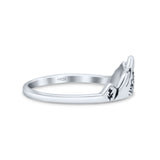 Iconic Art Design Mountains And Trees Oxidized Band Thumb Ring