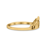 Iconic Art Design Mountains And Trees Oxidized Band Thumb Ring