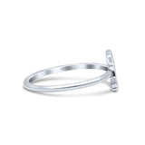 Initial Q Alphabet Letter Name Monogram Stackable Trendy Ring Band Solid 925 Sterling Silver Thumb Ring (8.6mm)