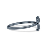 Initial R Alphabet Letter Name Monogram Stackable Trendy Ring Band Solid 925 Sterling Silver Thumb Ring (8.5mm)