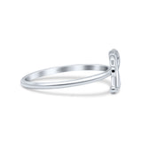 Initial R Alphabet Letter Name Monogram Stackable Trendy Ring Band Solid 925 Sterling Silver Thumb Ring (8.5mm)