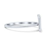 Initial W Alphabet Letter Name Monogram Stackable Statement Ring Band Solid 925 Sterling Silver Thumb Ring (8.6mm)