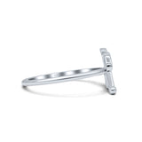 Initial X Alphabet Letter Name Monogram Fashion Band Thumb Ring (8.9mm)