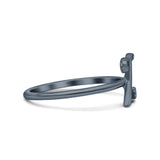 Initial Z Alphabet Letter Name Monogram Fashion Band Thumb Ring (9.4mm)