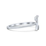 Initial Z Alphabet Letter Name Monogram Fashion Band Thumb Ring (9.4mm)