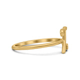 Initial Z Alphabet Letter Name Monogram Fashion Band Thumb Ring (9.4mm)