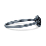 Attractive Rose Flower Of Love With Leaf Dainty Engraved Design Delightful Statement Oxidized Rose Ring Band Solid 925 Sterling Silver Thumb Ring (6.3mm)