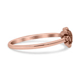 Attractive Rose Flower Of Love With Leaf Dainty Engraved Design Delightful Statement Oxidized Rose Ring Band Solid 925 Sterling Silver Thumb Ring (6.3mm)