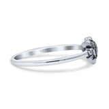 Attractive Rose Flower Of Love With Leaf Dainty Engraved Design Delightful Statement Oxidized Rose Ring Band Solid 925 Sterling Silver Thumb Ring (6.3mm)