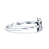Crescent Half Moon Goddess Triple Statement Trending Oxidized Ring Band Solid 925 Sterling Silver Thumb Ring (6.2mm)