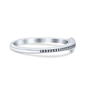 Classic Cross Designer Rounded Engraved Stackable Oxidized Statement Band Solid 925 Sterling Silver Thumb Ring (4.3mm)