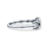 Classic Fishermans Knot Design Style Infinity Loop Double Rope Knot Oxidized Ring Oxidized Band Solid 925 Sterling Silver Thumb Ring (5.4mm)