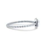 Delightful Stunning Twisted Rope Style Freshwater Pearl Fascinating Oxidized Statement Band Solid 925 Sterling Silver Thumb Ring (6.7mm)